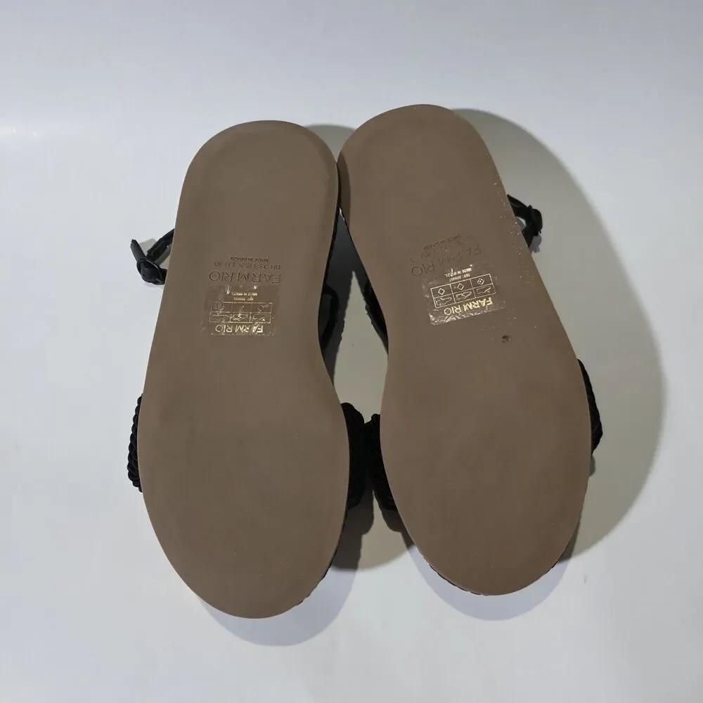 NEW FARM RIO Espadrille Wedge Sandal, Black Size 9